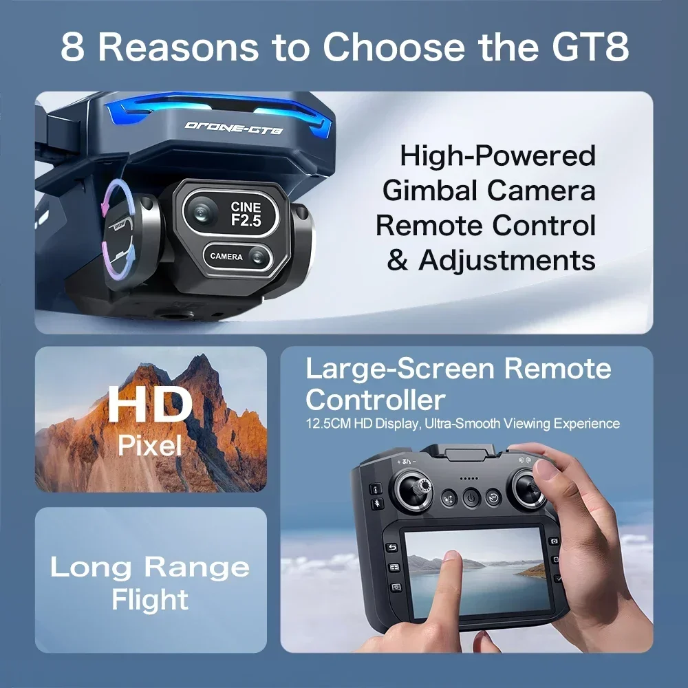 Drone 4K HD GT8 Kamera Menghin - Drone Top Rc ulasan dan harga