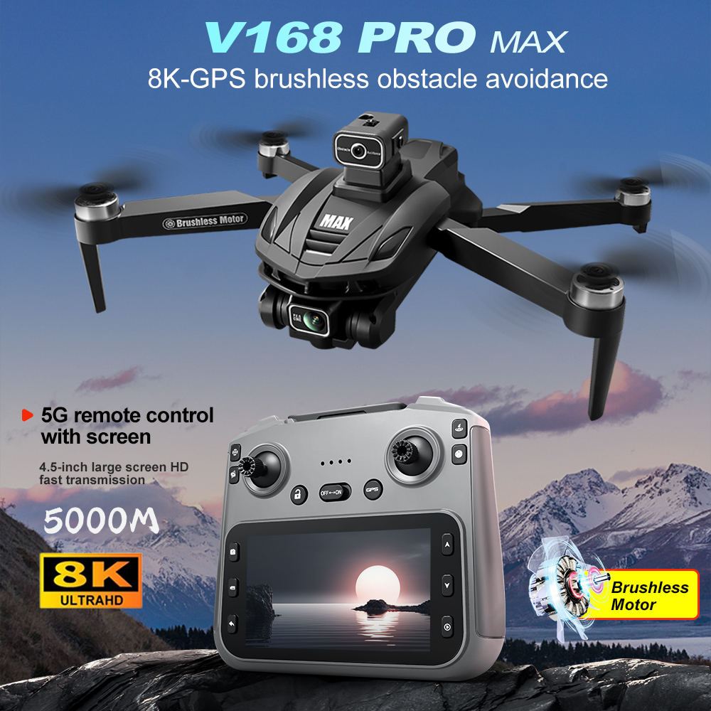 V168 PRO Max GPS Drone 8K Prof - Drone Rc Cable ulasan dan harga