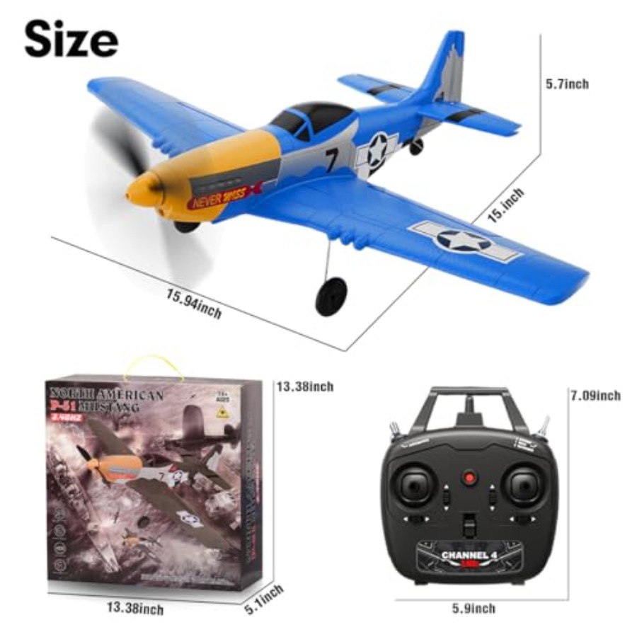 Pesawat RC P51D 4CH 2.4GHz RTF - Drone Top Rc ulasan dan harga